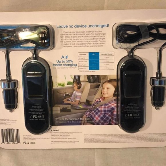 NIP Atomi 40W Multi Port Car Charger - Picture 2 of 10